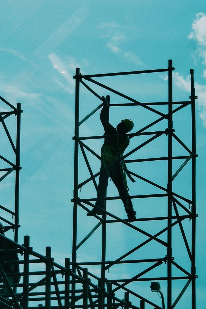 A construction worker, working on site 